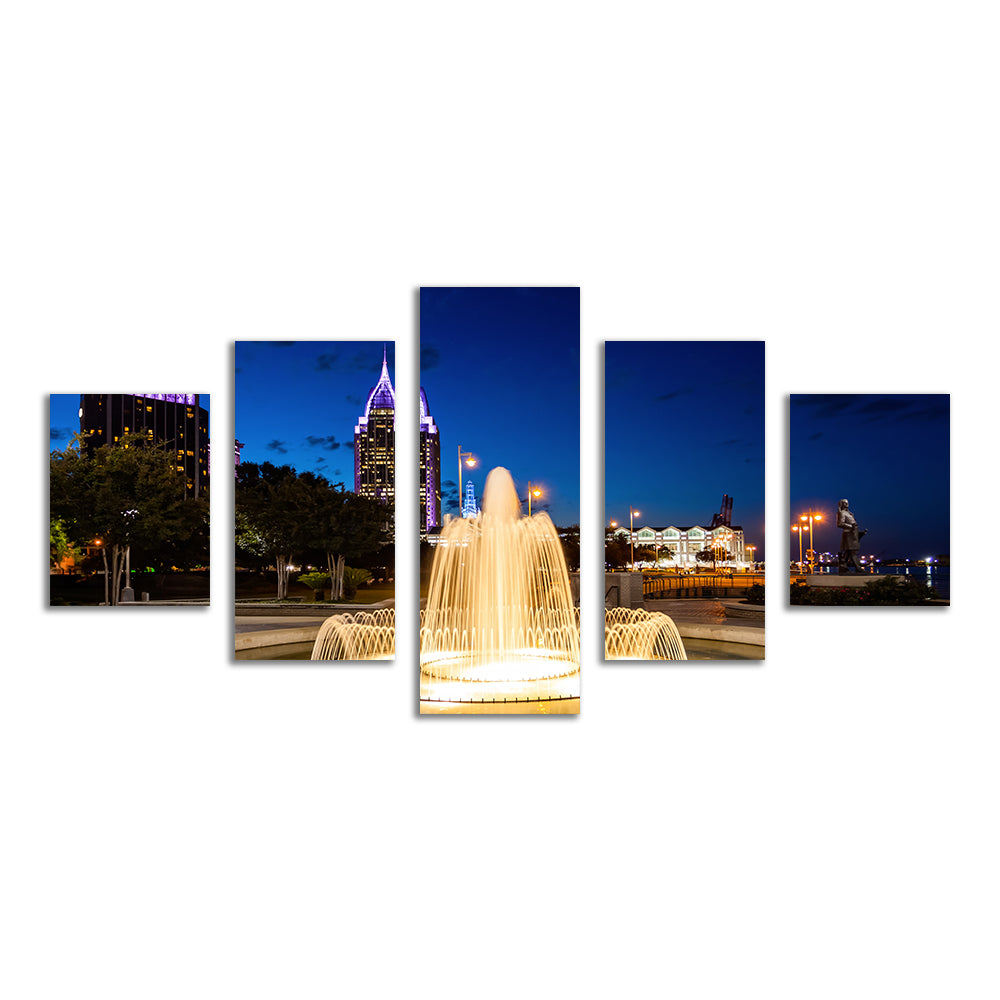 Downtown Mobile - Stunning Fountain Wall Art for Your Space