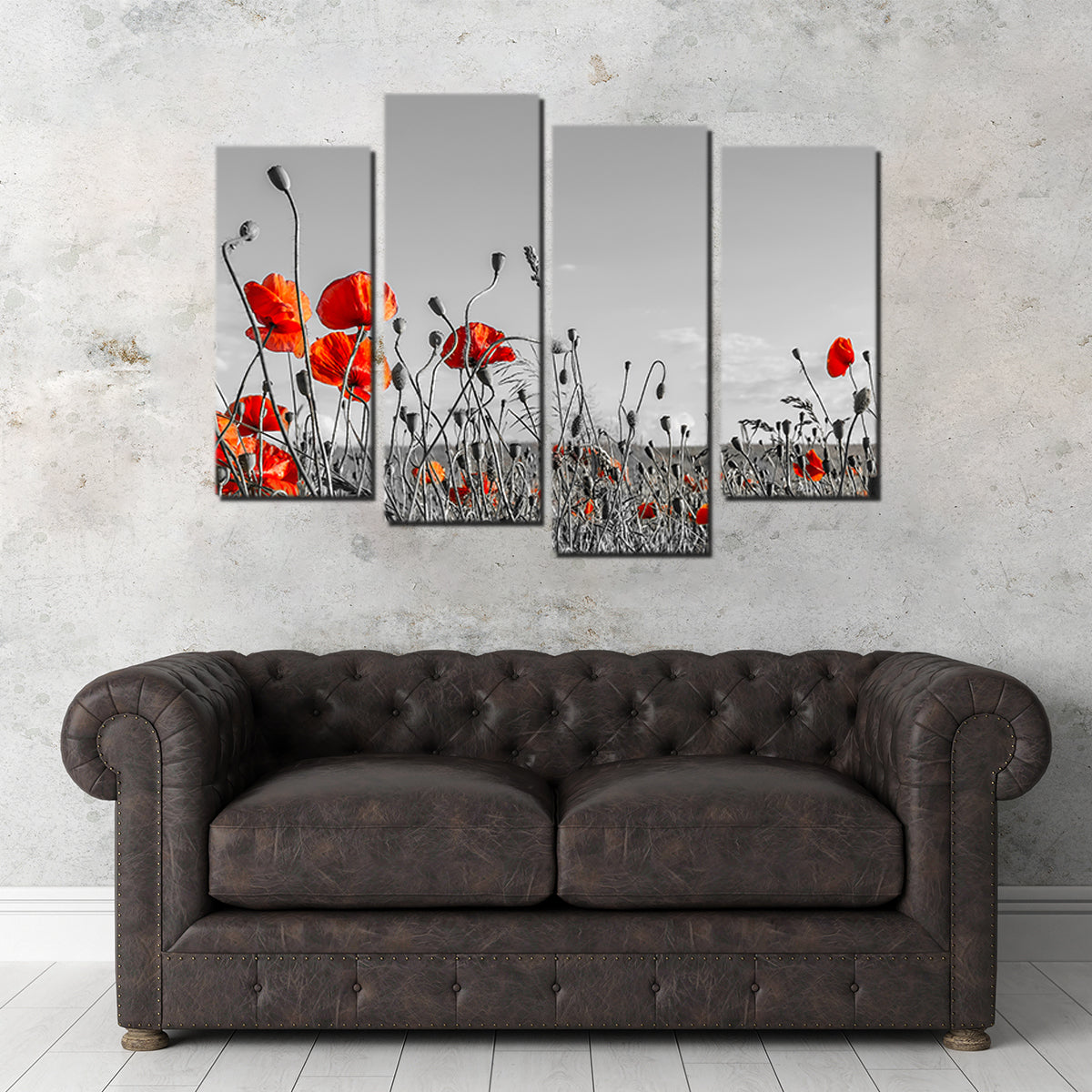 Gorgeous Lovely Poppy Field Wall Art for Home Decor
