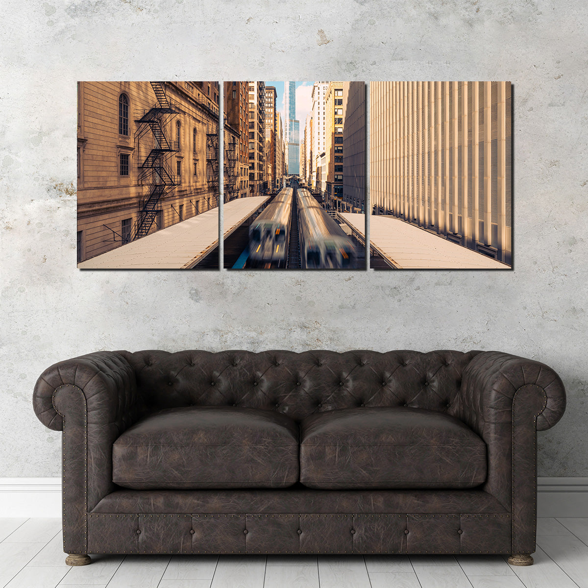 Stunning Railway Station Downtown Chicago Wall Art for Home Decor