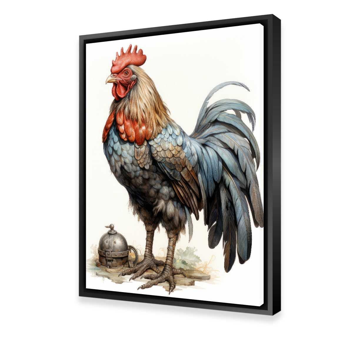 Stunning Rooster With Gold Horn Wall Art for Striking Home Decor