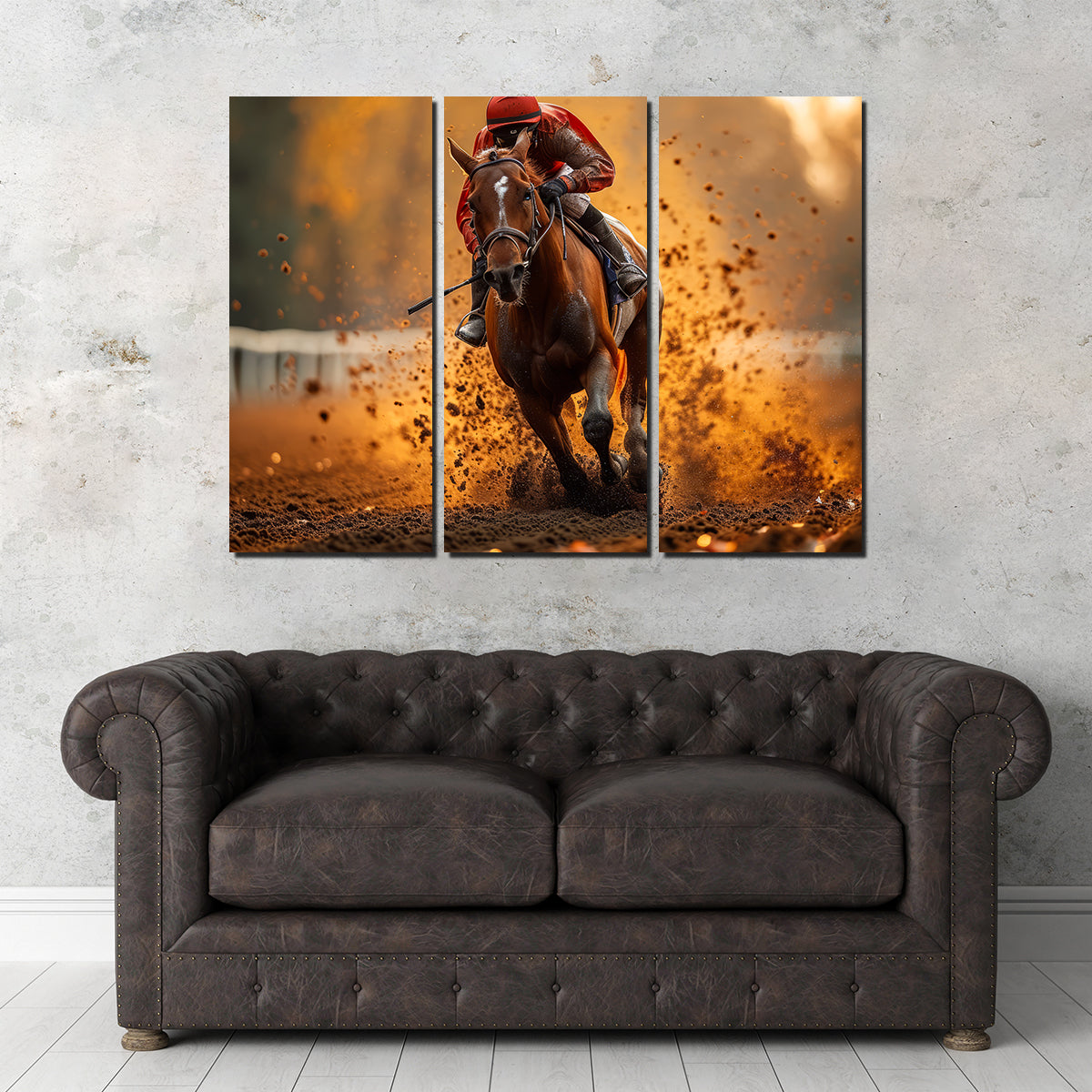 Exquisite Jockey on Horse Racing Wall Art for Stunning Decor