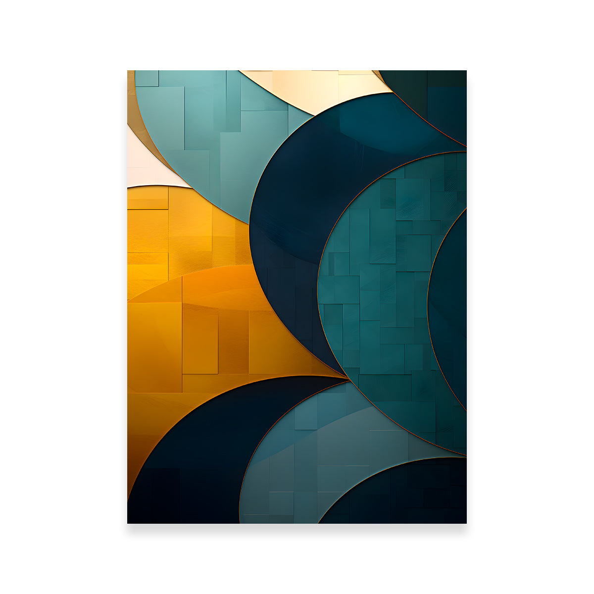 Abstract Blue Gold Wave 39 - Stunning Wall Art for Modern Spaces