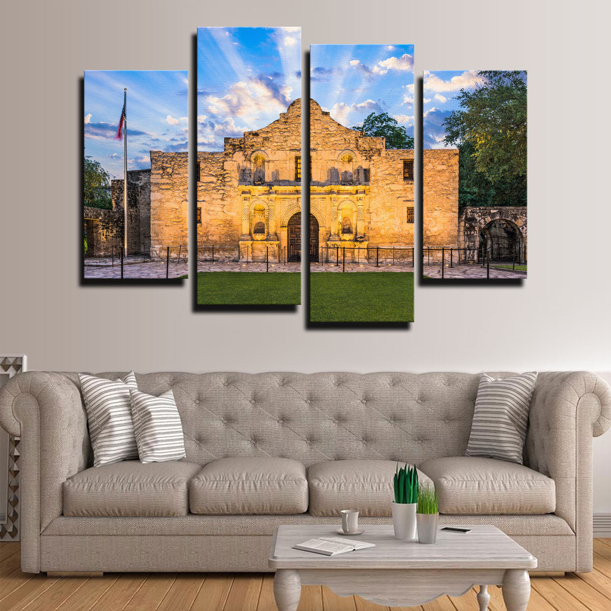 Stunning The Alamo Wall Art - Sustainable Kiln - Dried Pine Frame Canvas