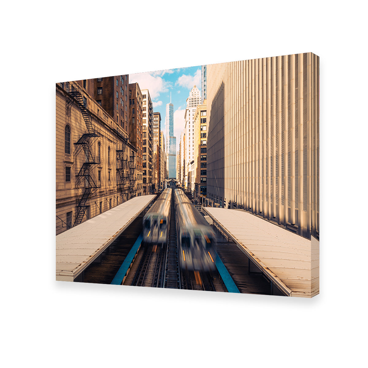 Stunning Railway Station Downtown Chicago Wall Art for Home Decor