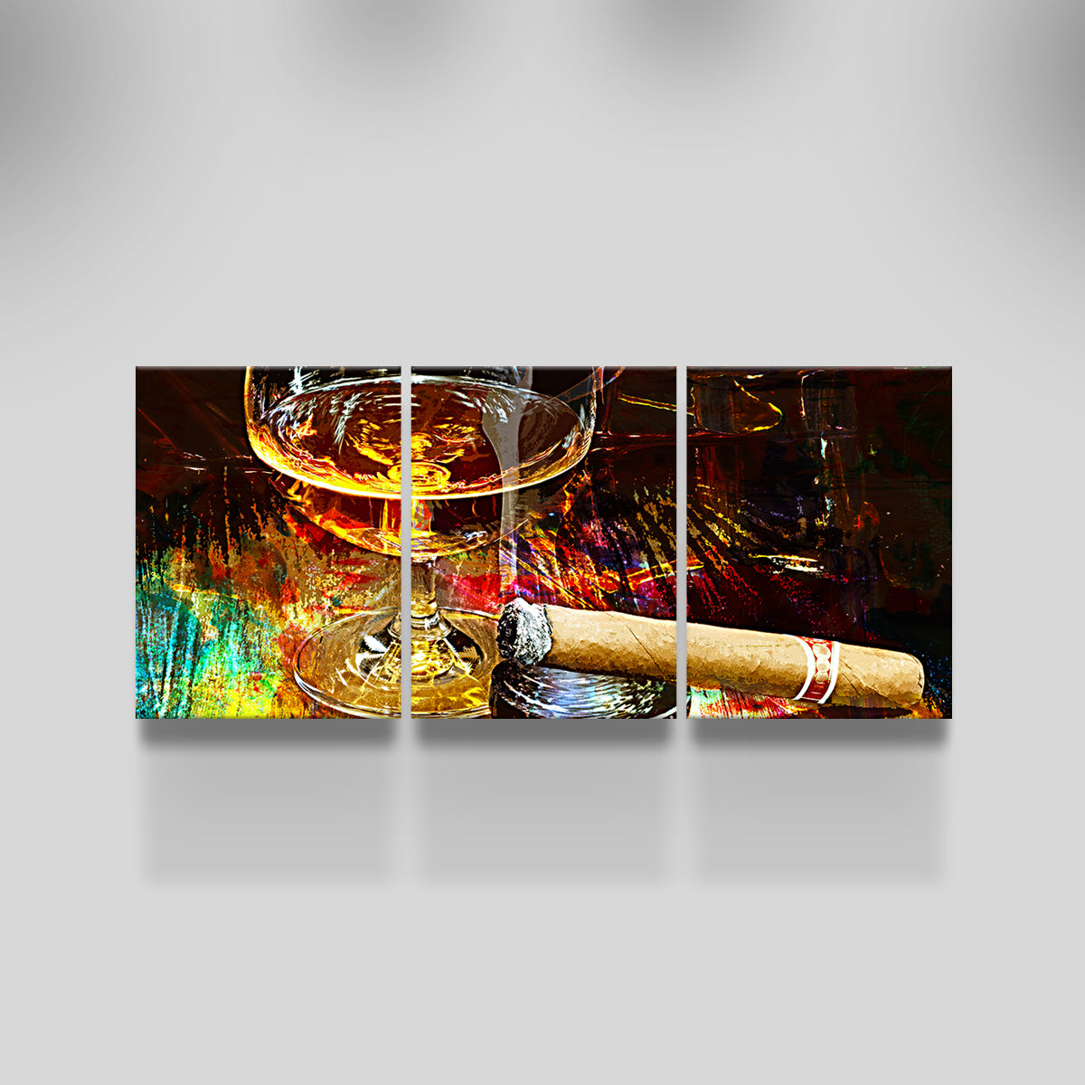 Exquisite Cigar and Whiskey-themed Wall Art for Home Decoration