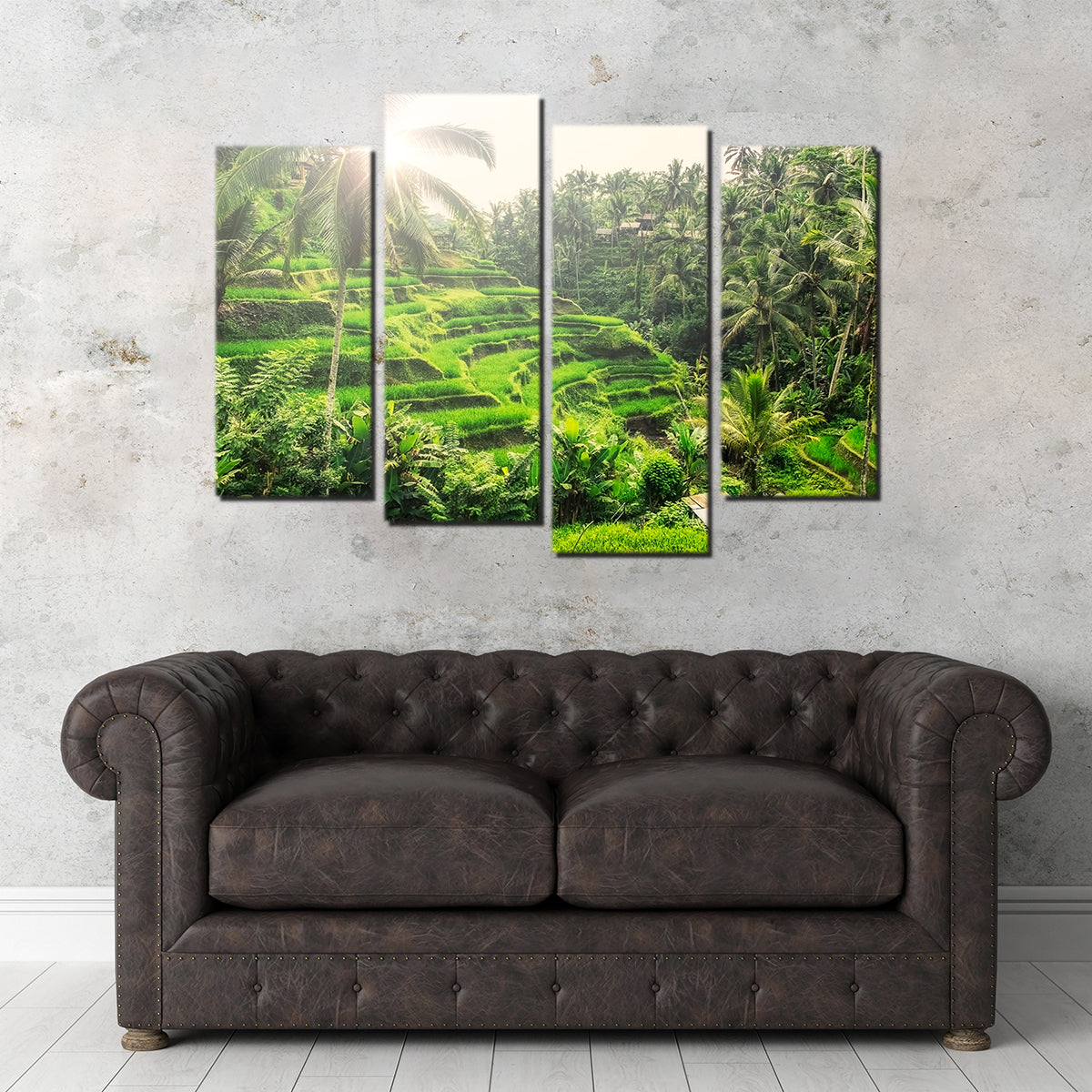 Tegallalang Wall Art - Premium Handmade Canvas with Sustainable Pine Wood Frames