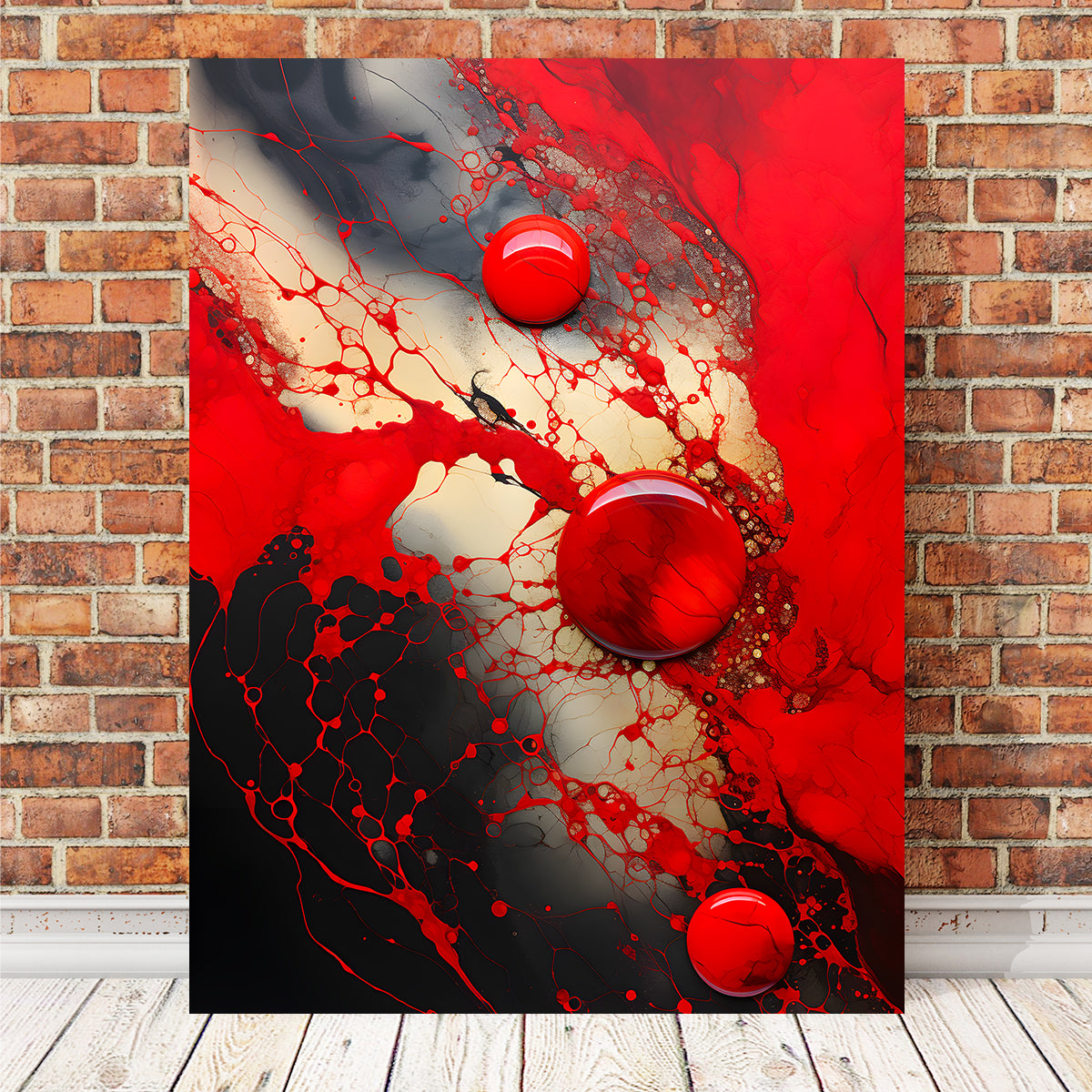 Eye - Catching Abstract Red and Black Shapes 9 Wall Art for Modern Spaces
