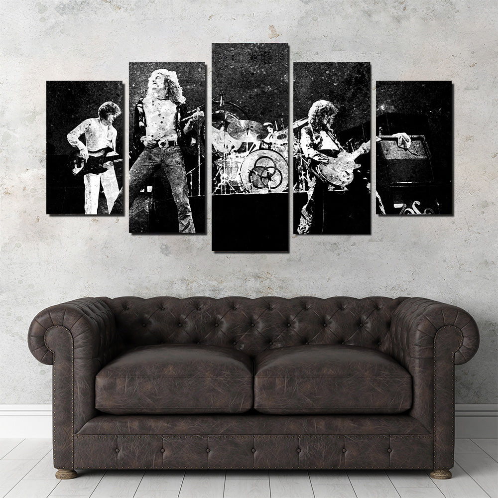 Live Led Zeppelin Stunning Grayscale Wall Art for Your Home