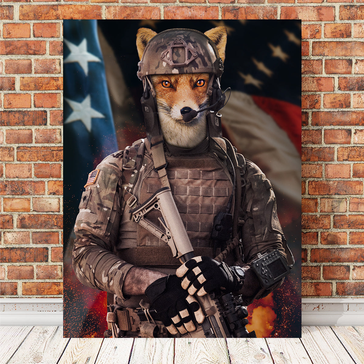 Stunning Fox Soldier Wall Art by INDOARC