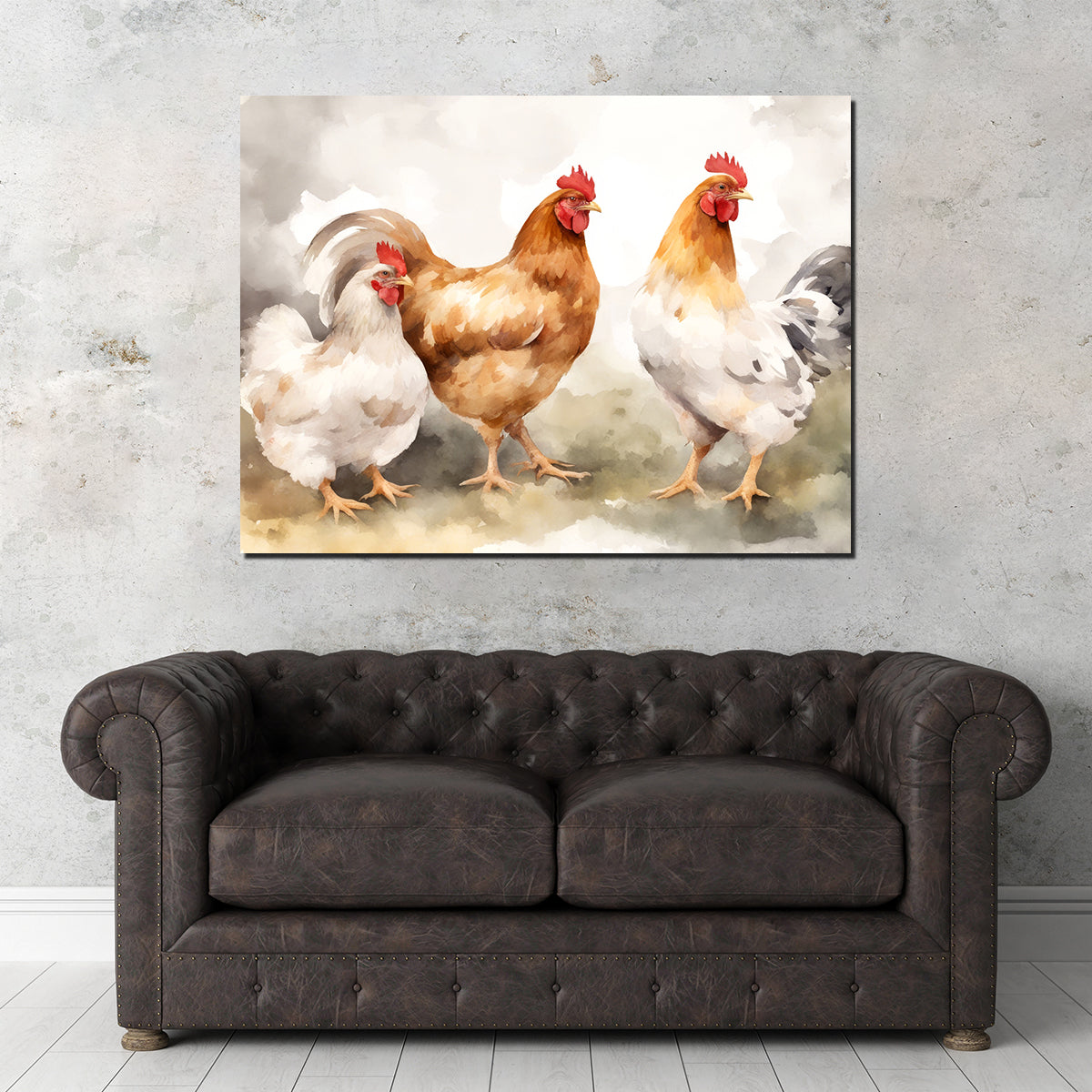Stunning Chicken Watercolor Wall Art for Home Decor