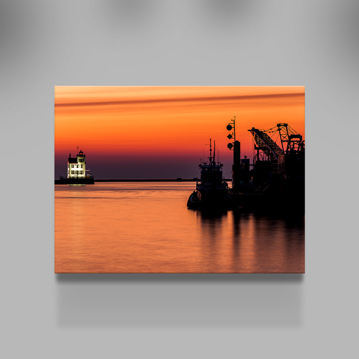 Breathtaking Lorain Harbor Lighthouse Sunset Wall Art for Stunning Home Decor