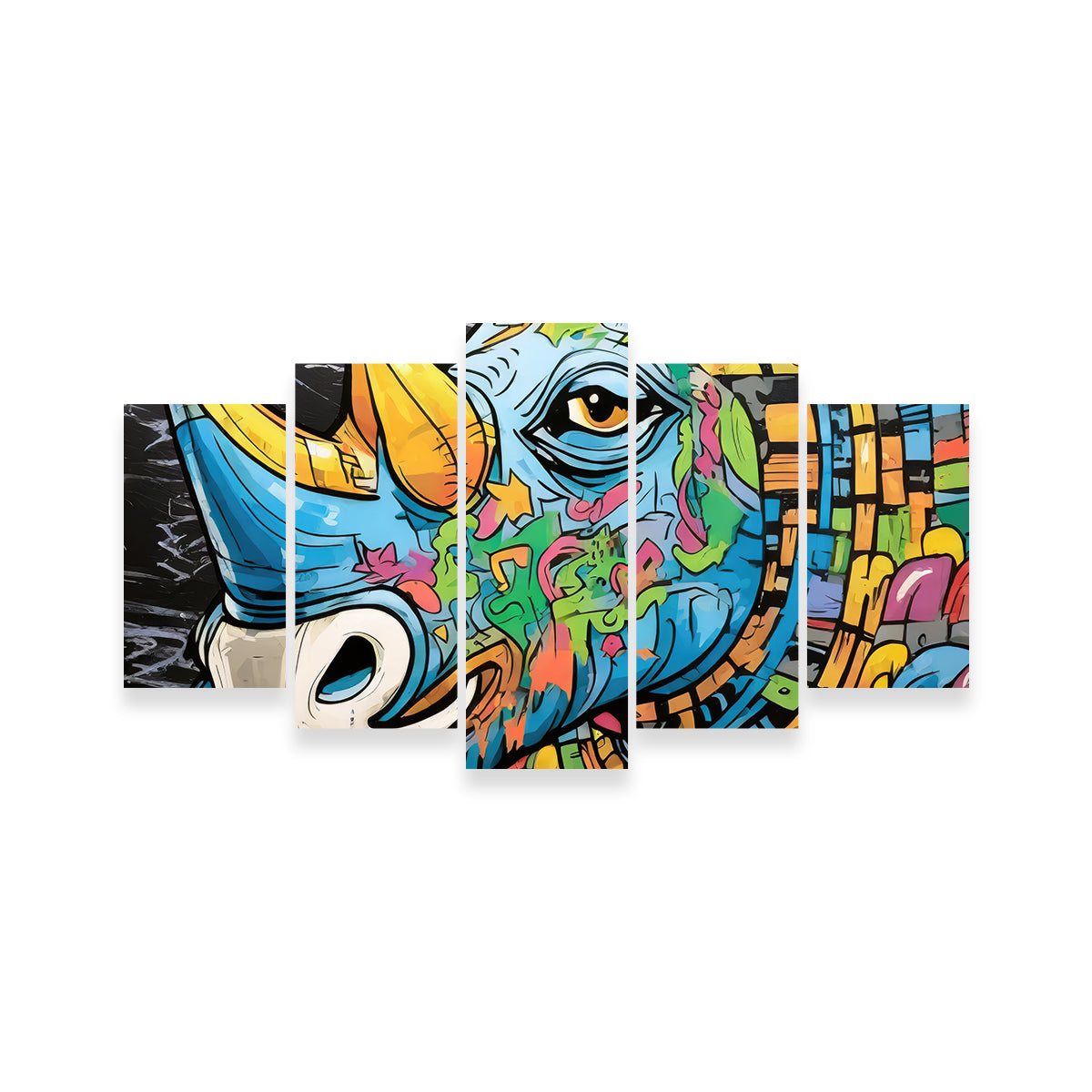 Stunning Rhino Graffiti Wall Art by Stephen Chambers