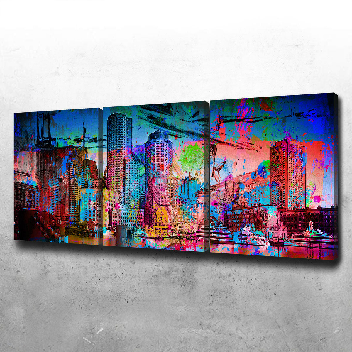 Stunning Abstract Boston Skyline Wall Art for Modern Interiors