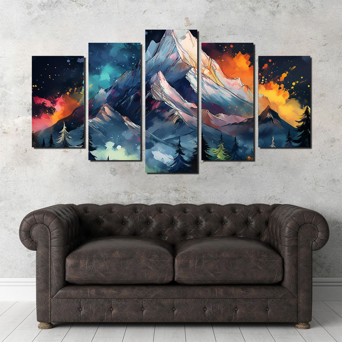 Exquisite Dark Colored Mountain Wall Art for Stunning Decor