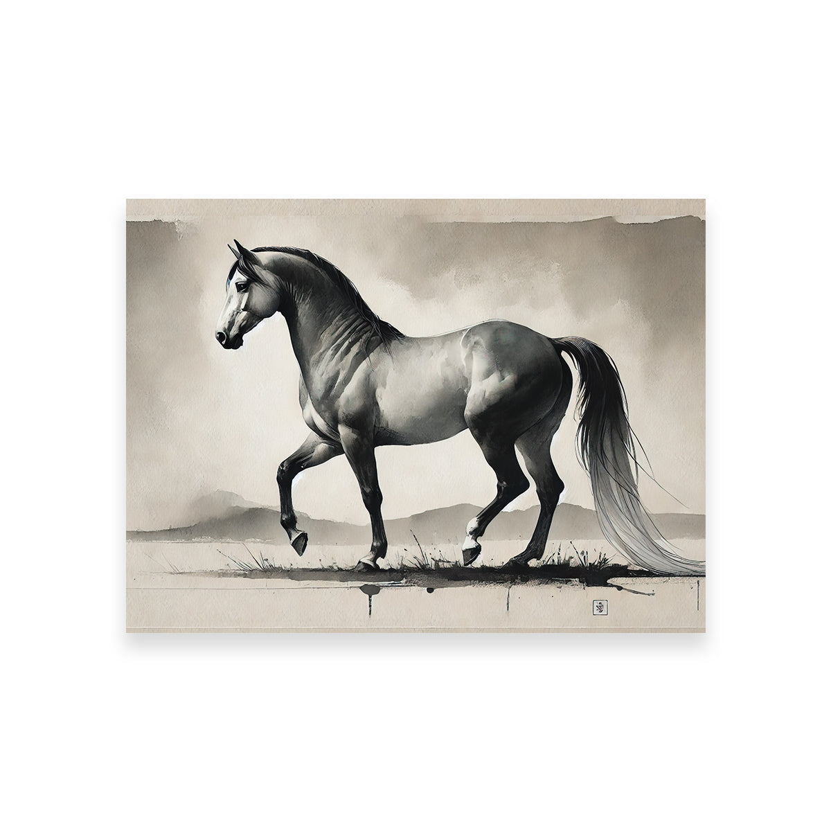 Exquisite Ink Wash Horse Wall Art for Stunning Home Decor
