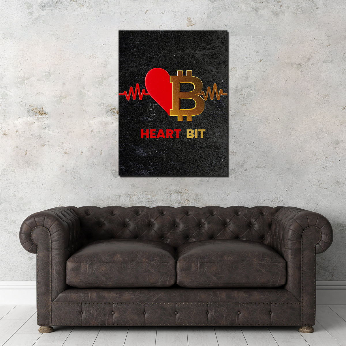 Unique Bitcoin Heart Wall Art for Modern Decor