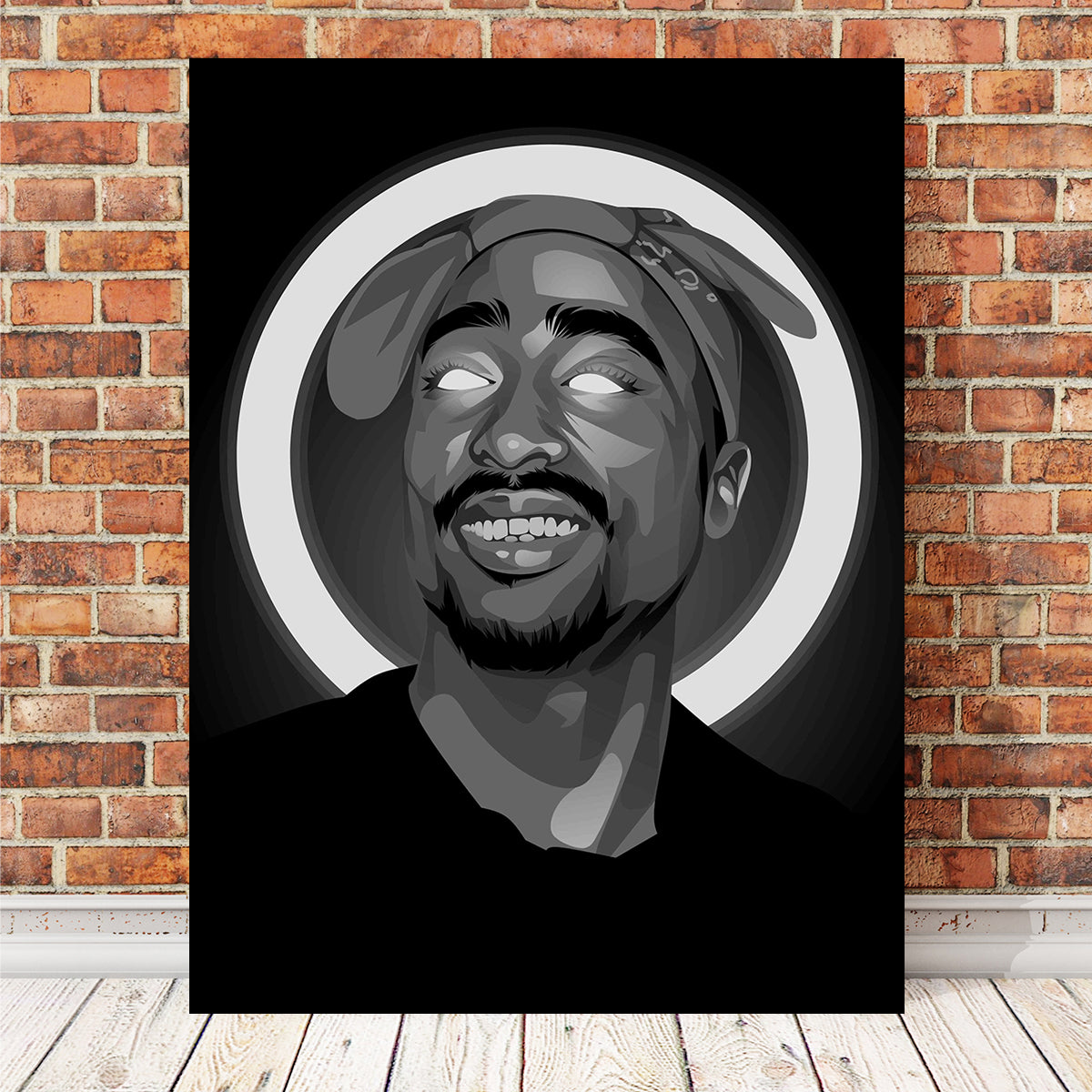 Stunning Grayscale Tupac Shakur Wall Art for Home Decor