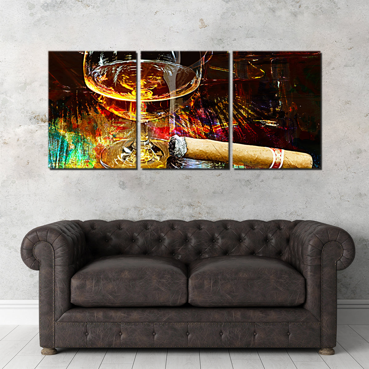 Exquisite Cigar and Whiskey-themed Wall Art for Home Decoration