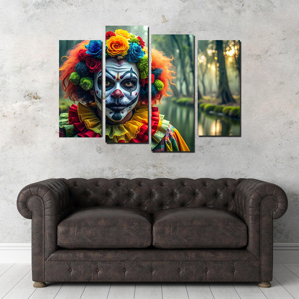Unique Dia de Los Muertos Swamp Clown Wall Art for Stunning Home Decor