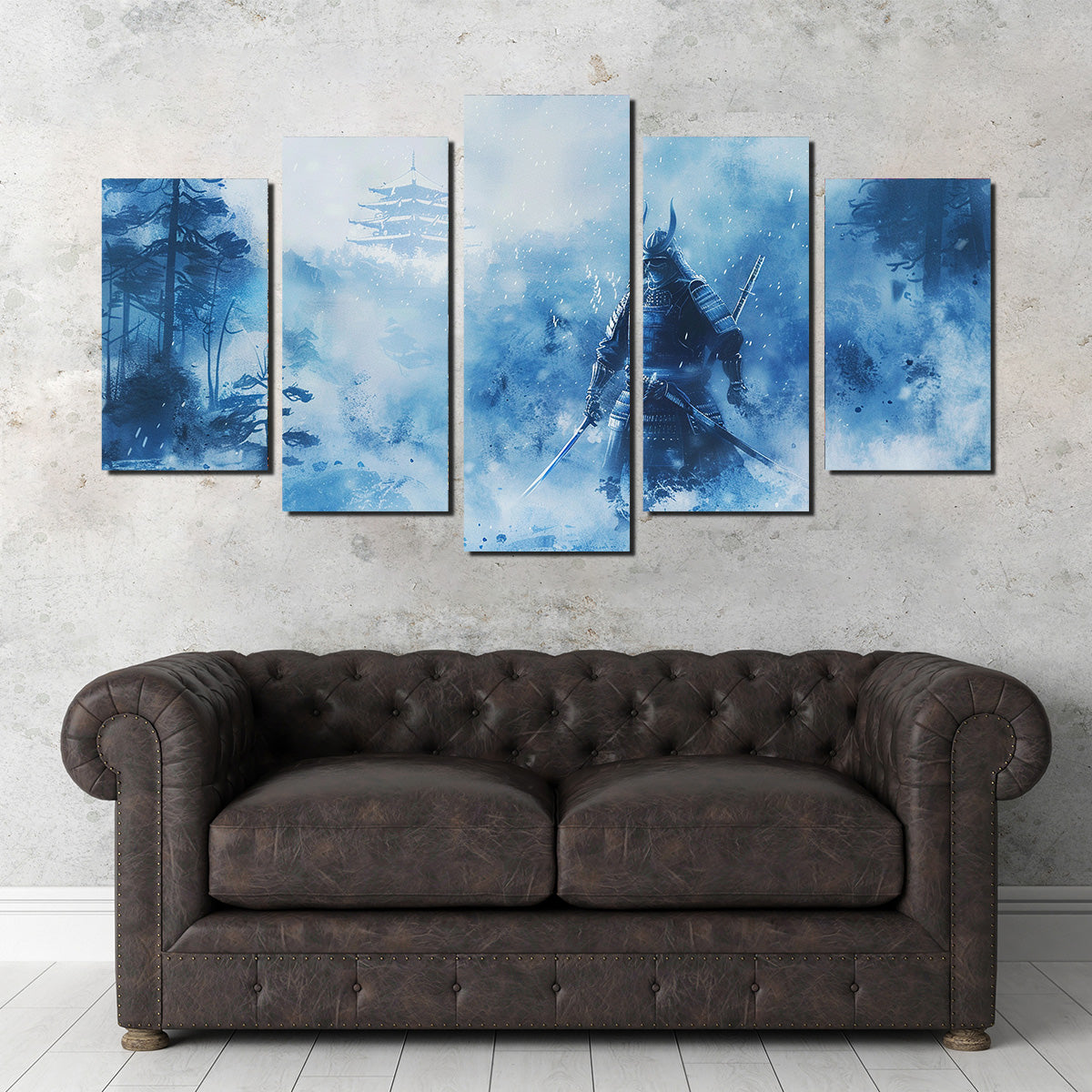 Stunning Samurai Misty Winter Forest Wall Art for Your Home Decor