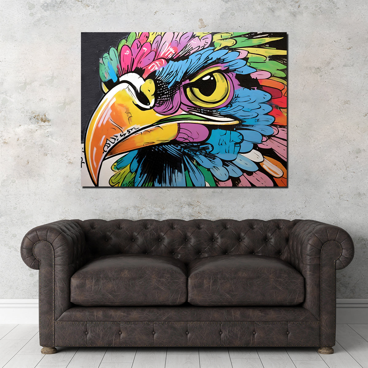 Stunning Hawk Graffiti Wall Art by Stephen Chambers