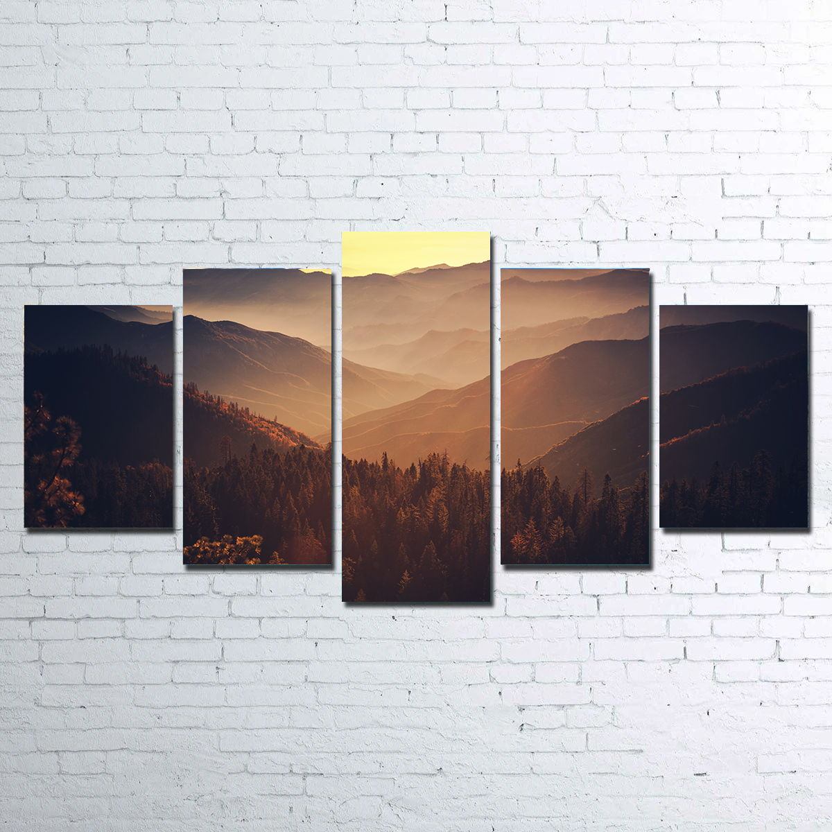 Breathtaking Scenic Sunset Wall Art of Sierra Nevada Mountains