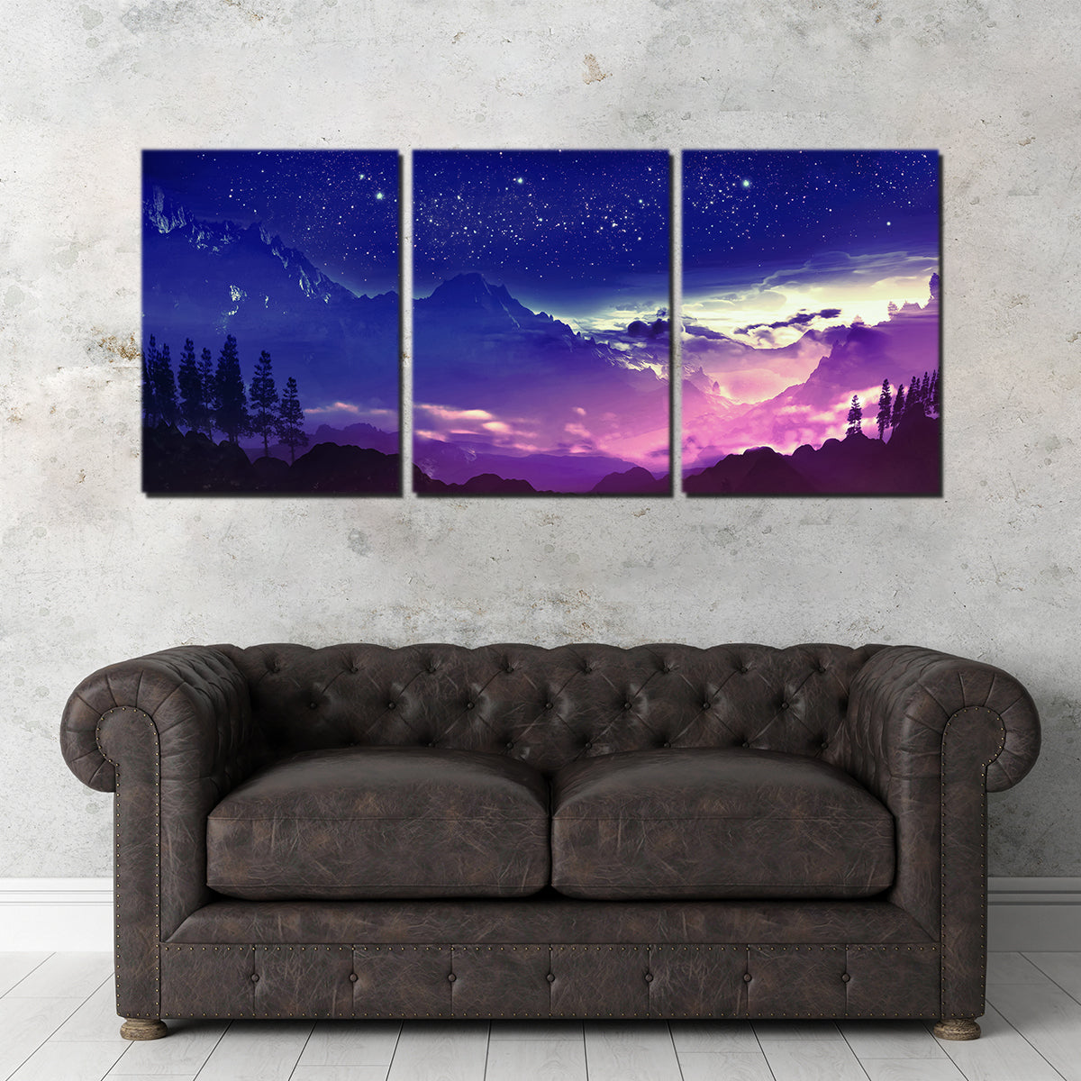 Stunning Purple Landscape Reflection Wall Art by George Sorin