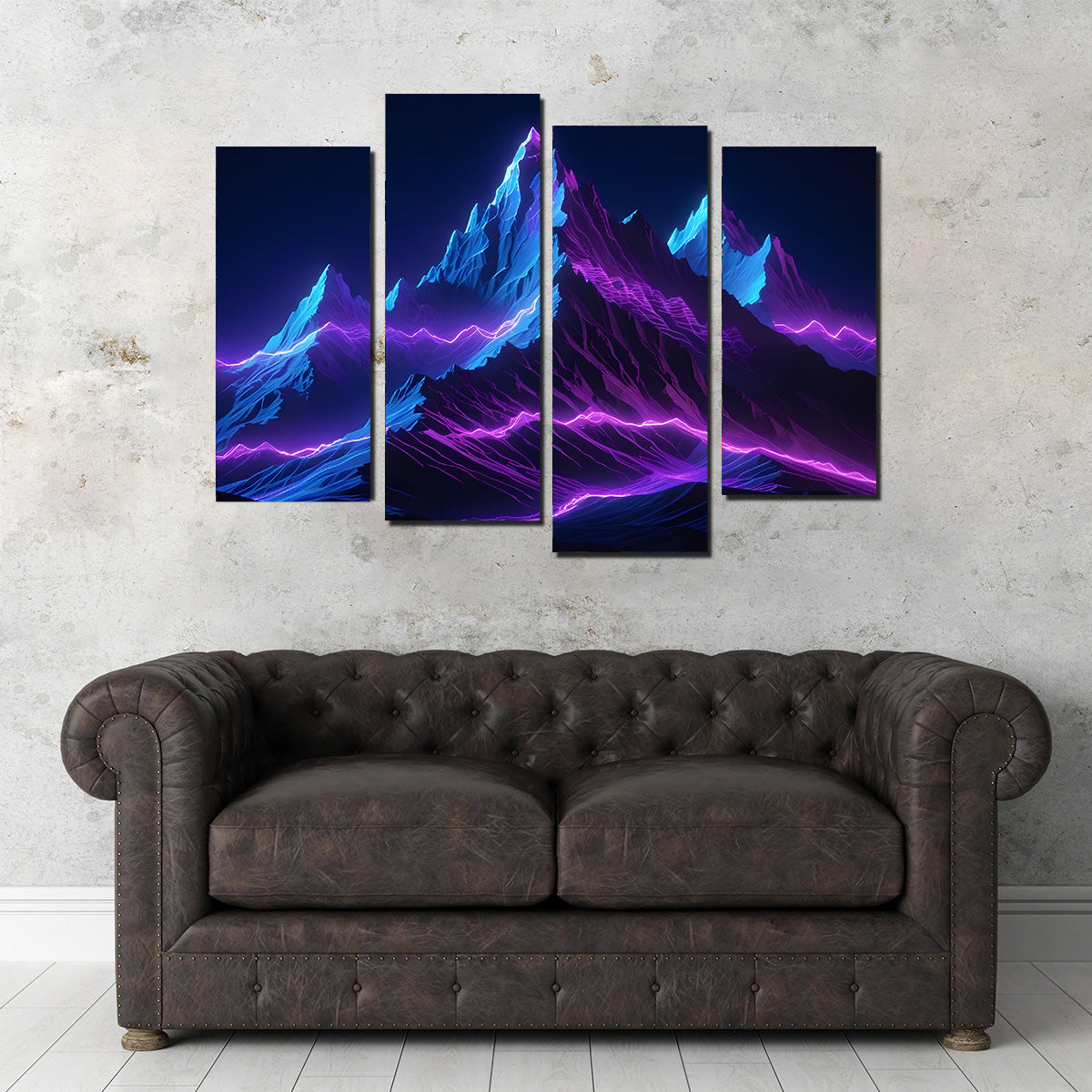Stunning Futuristic Mountain Range Wall Art for Modern Interiors