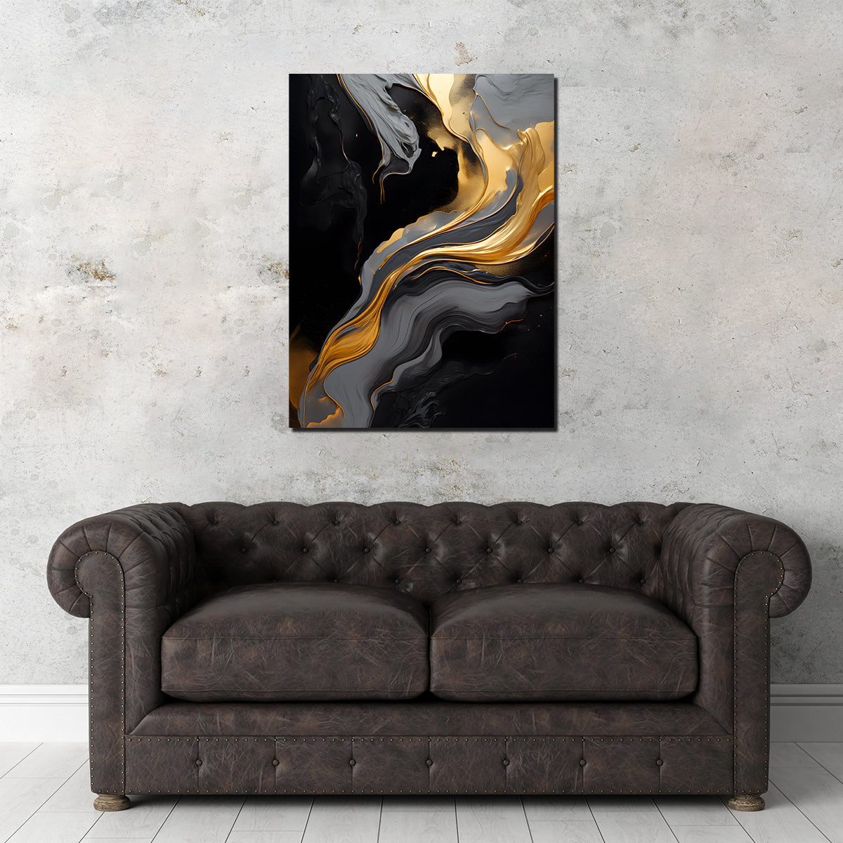 Stunning Abstract Black Gold Waves 10 Wall Art for Modern Interiors
