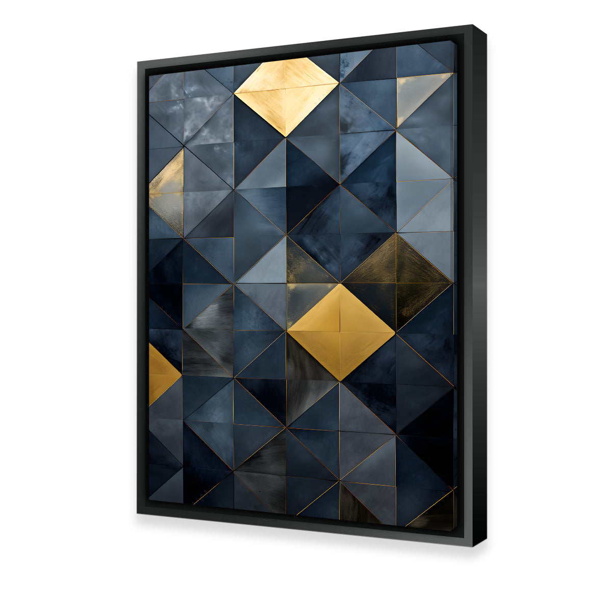 Stunning Abstract - Blue Gold Shapes 23 Wall Art for Modern Interiors
