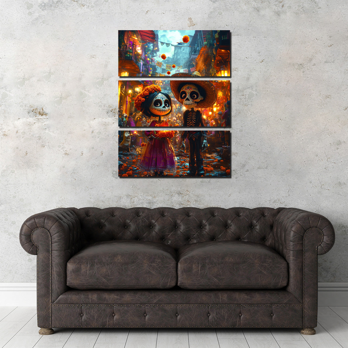 Stunning Day of the Dead Skeleton Figures Wall Art for Home Decor