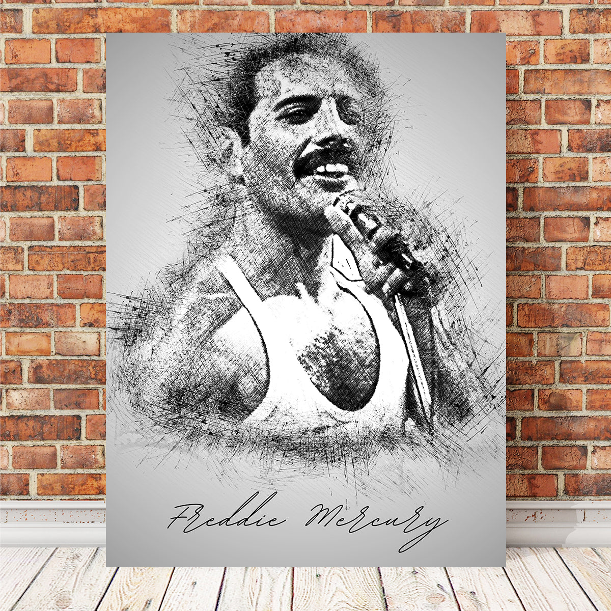 Stunning Freddie Mercury with Mic Wall Art for Your Home Decor