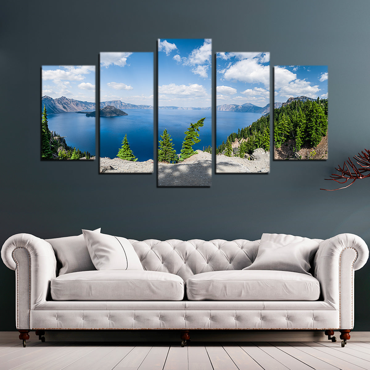Stunning Blue Crater Lake Panorama Wall Art by Lucas Moore