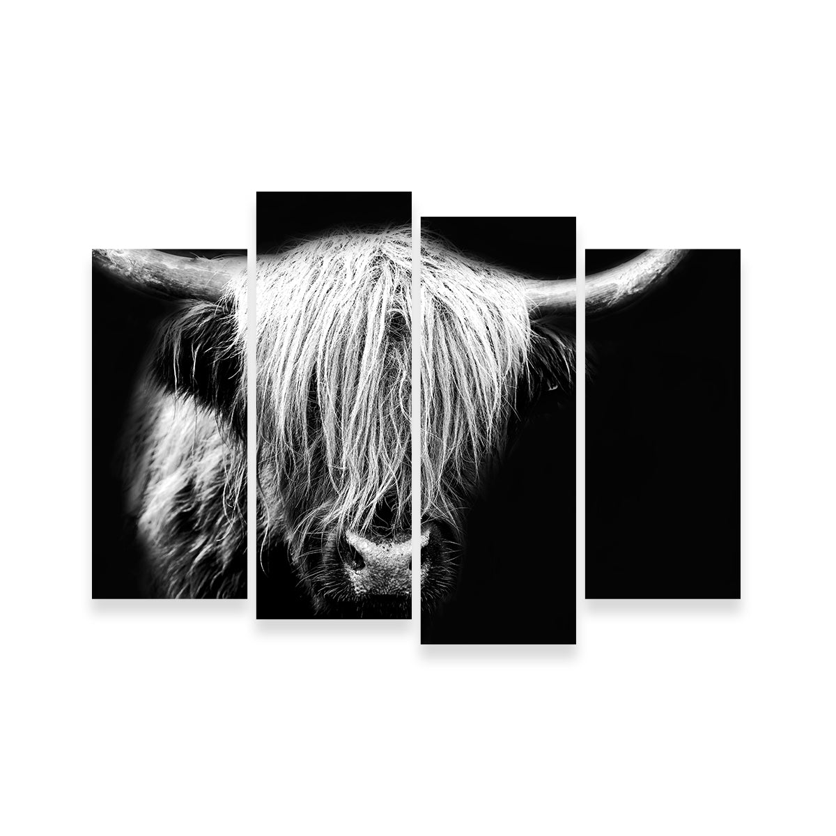 Stunning Grayscale Highland Cow Wall Art for Your Home Decor