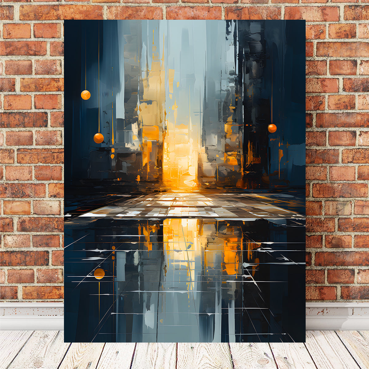 Eye - Catching Abstract Blue Gold Shapes 11 Wall Art for Stunning Home Decor