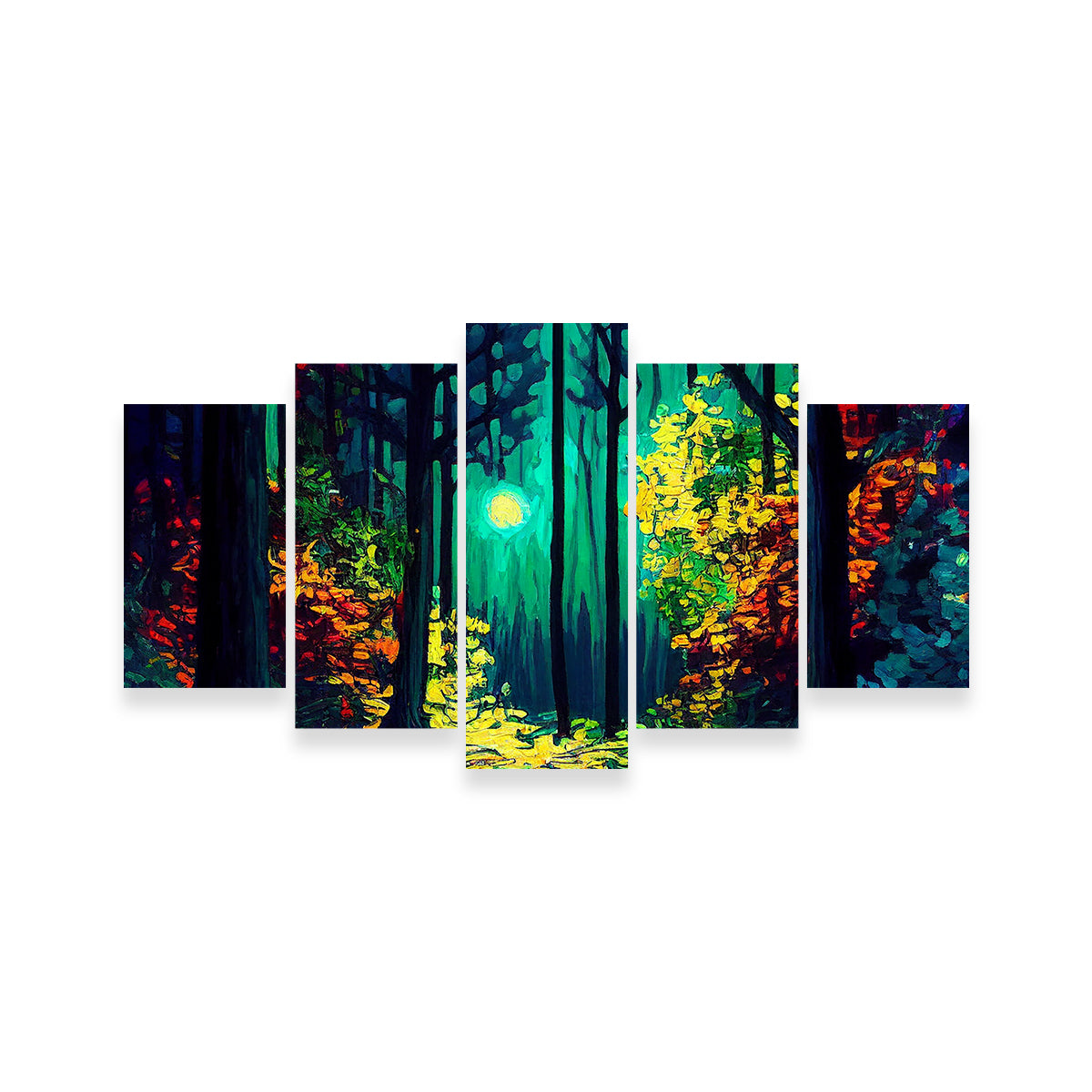 Enchanting Moon Through The Forest Wall Art - Museum Quality Decor