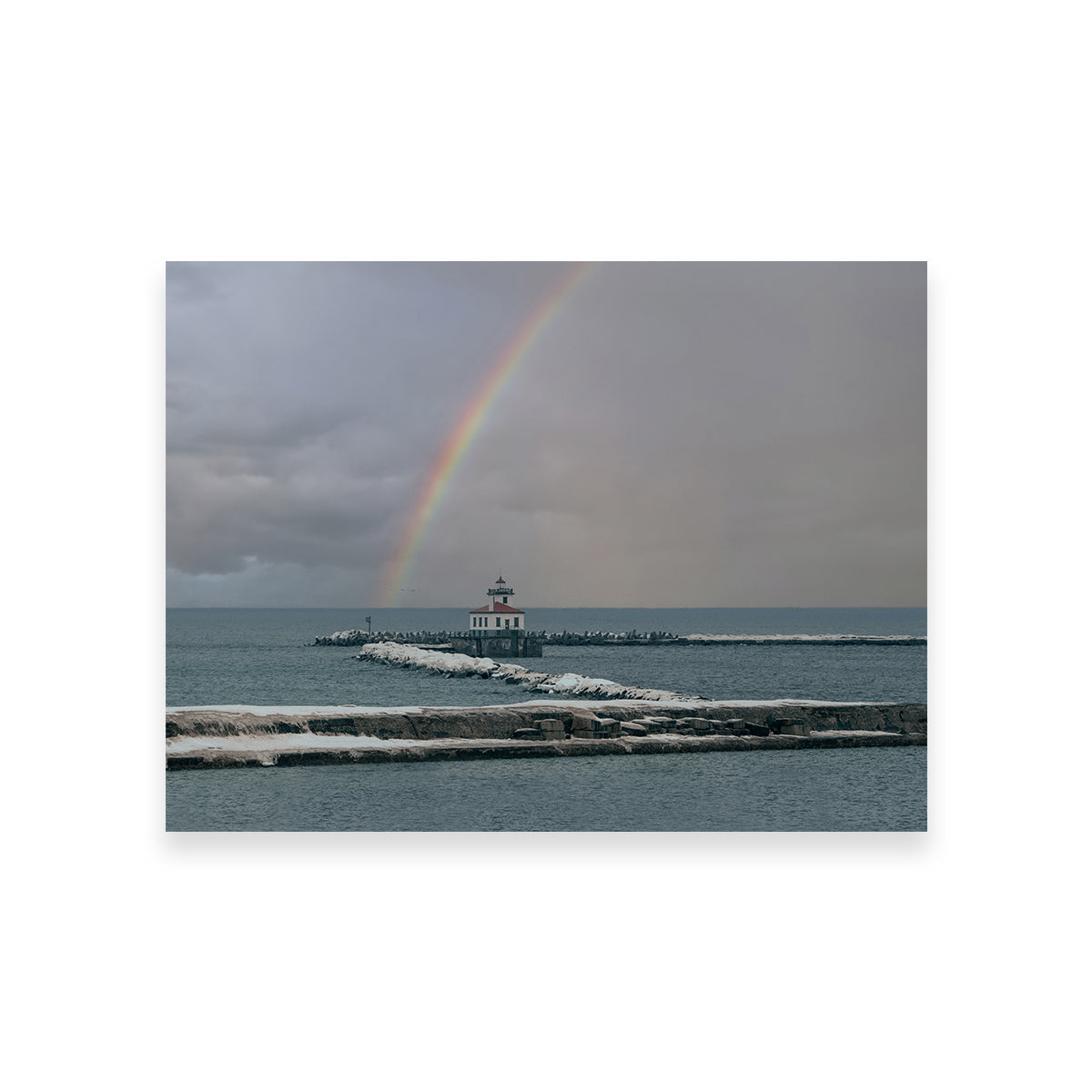 Stunning Lighthouse and Rainbow Wall Art by Dennis Maida