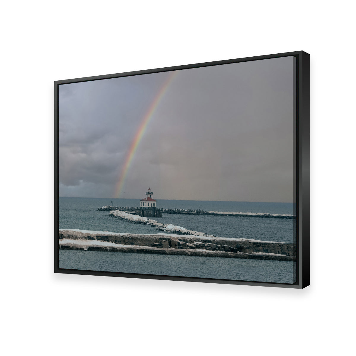 Stunning Lighthouse and Rainbow Wall Art by Dennis Maida