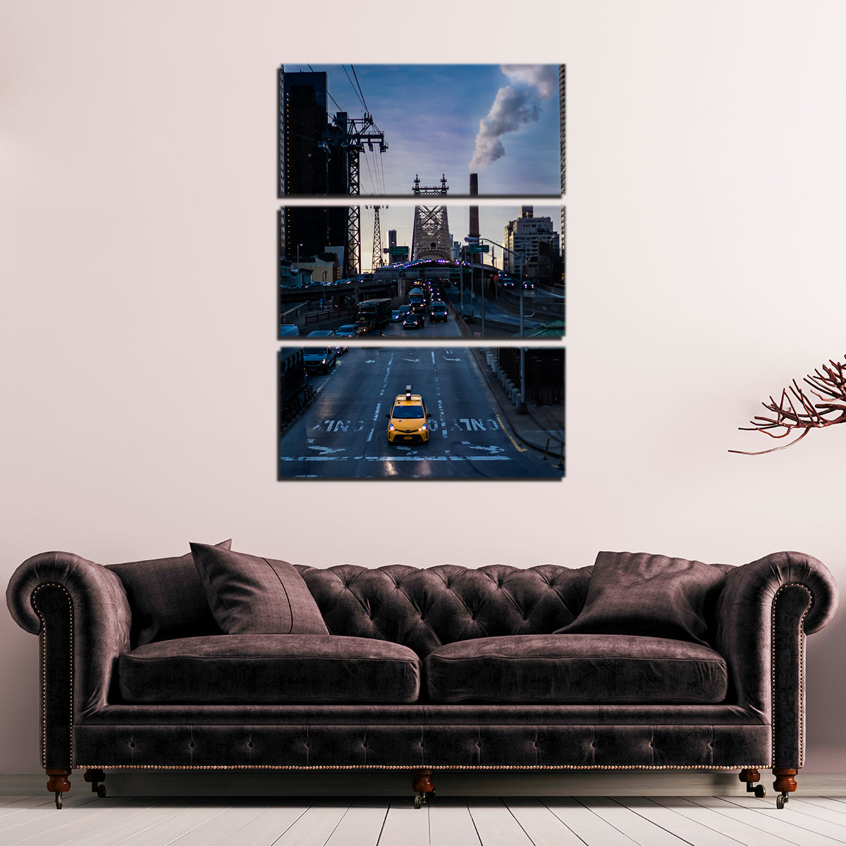 Stunning Queensboro Bridge Yellow Cab Wall Art for Home Decor