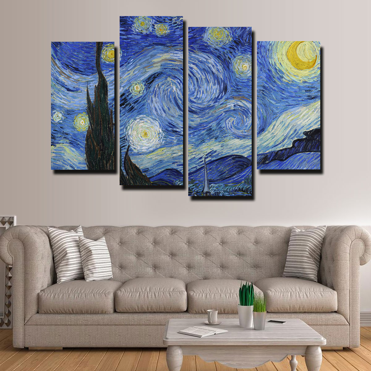 Enchanting Starry Night Wall Art - Premium Canvas for Home Decor