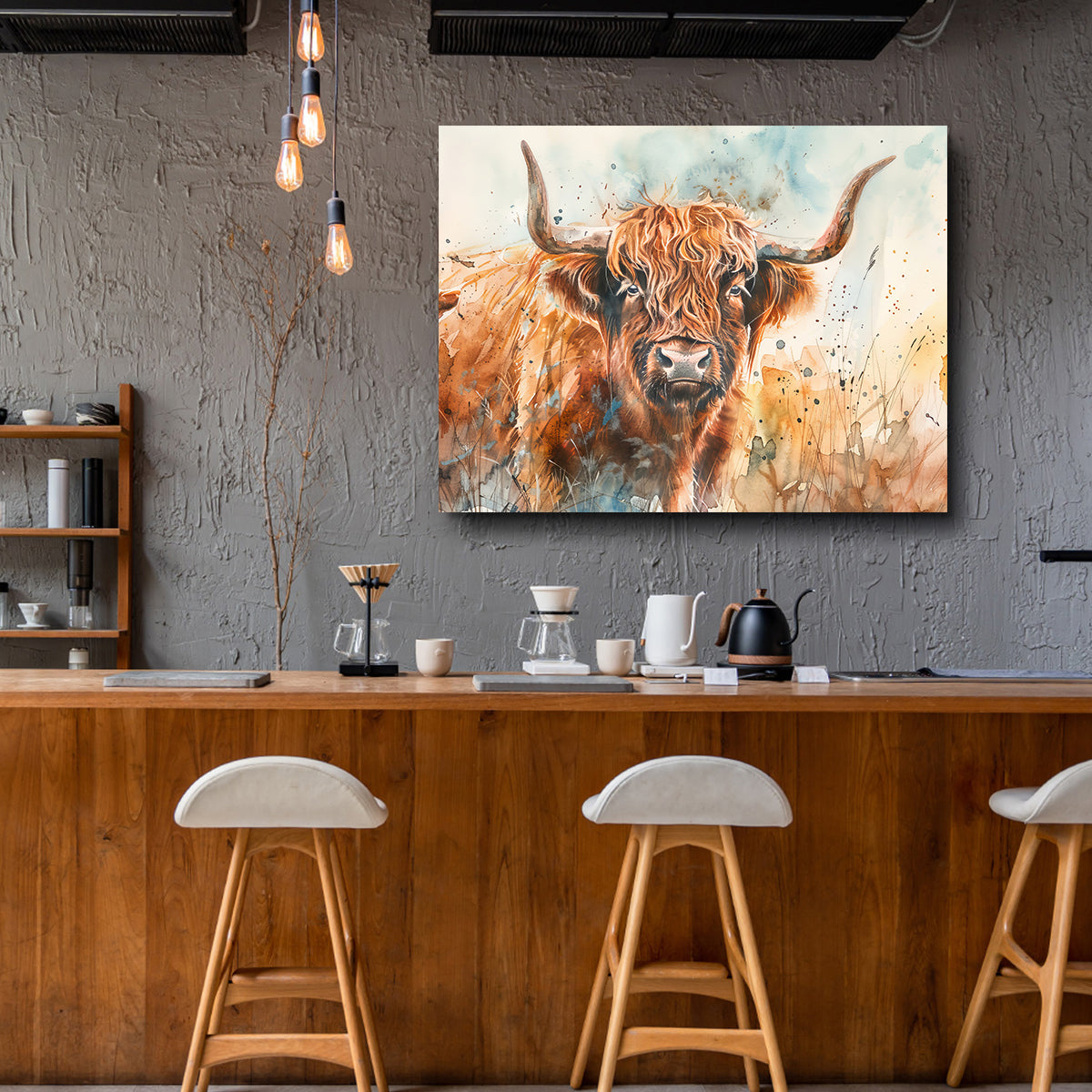 Stunning Grazing Highland Bull Wall Art for Your Home Decor
