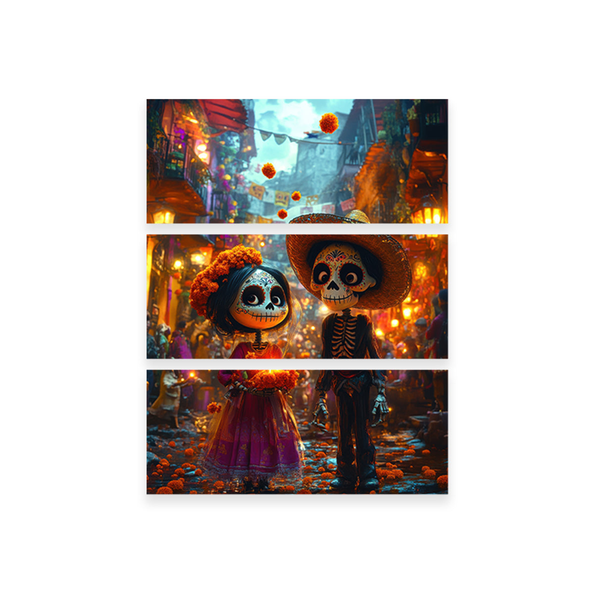Stunning Day of the Dead Skeleton Figures Wall Art for Home Decor