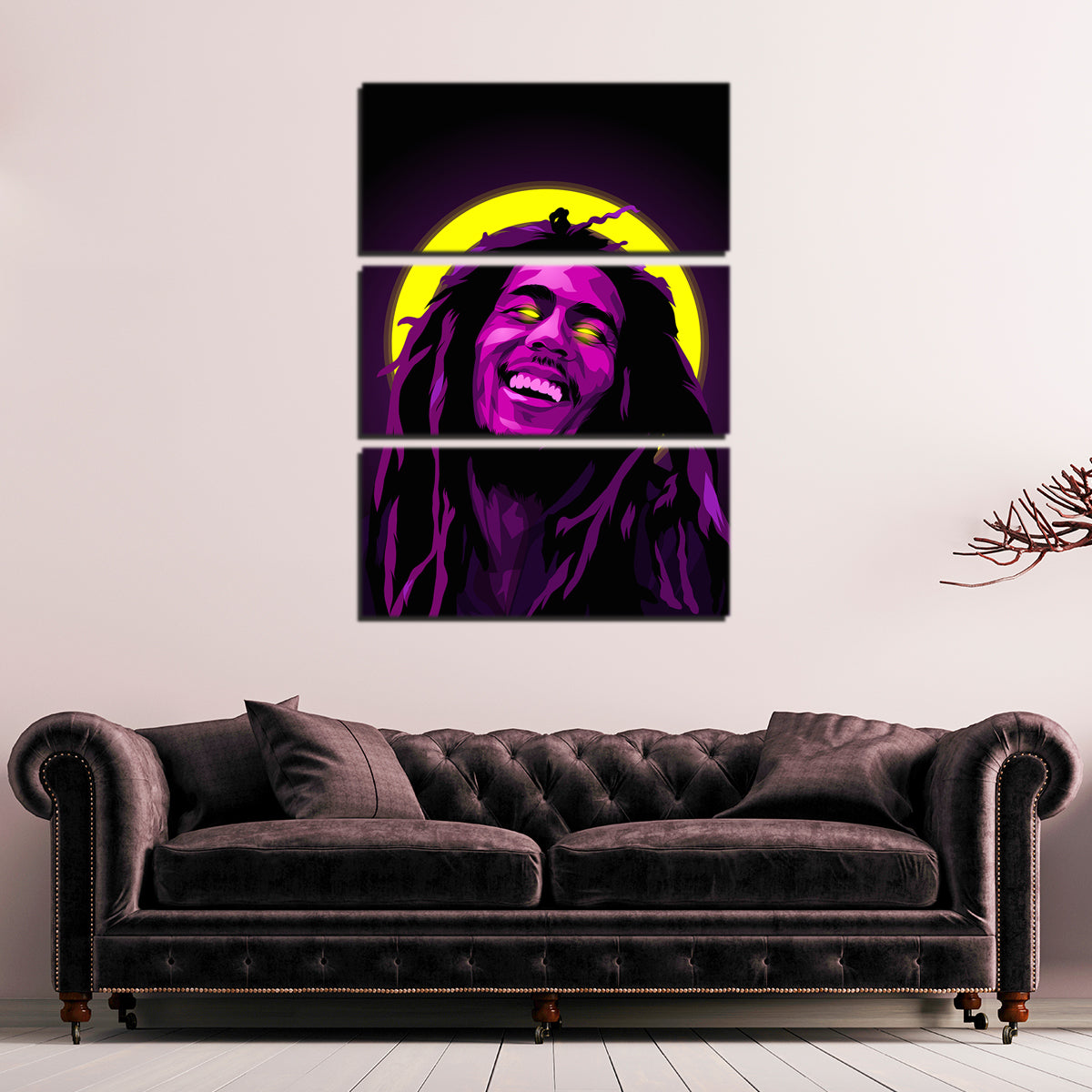Bob Marley Purple Wall Art - Stunning Sustainable Canvas Print