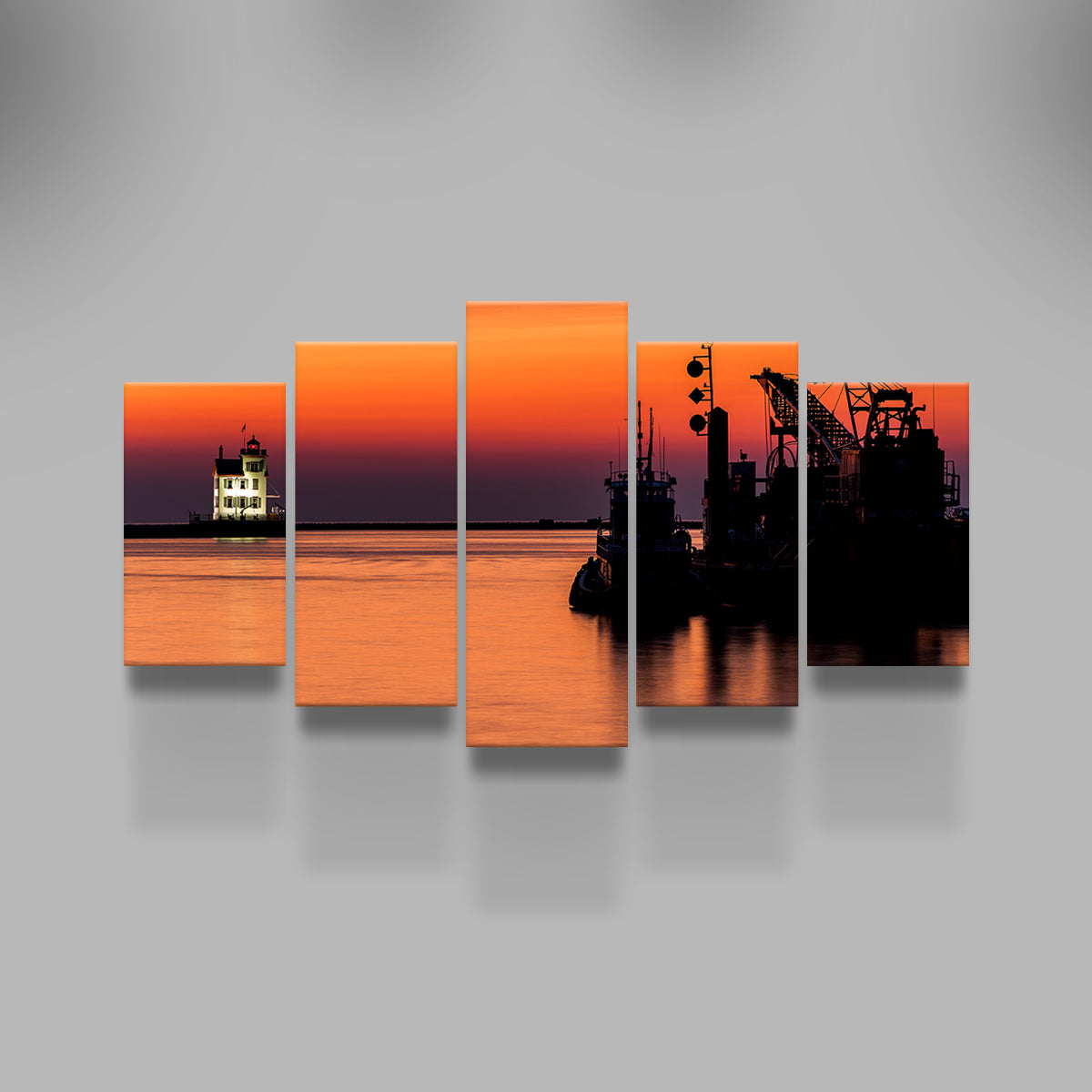 Breathtaking Lorain Harbor Lighthouse Sunset Wall Art for Stunning Home Decor