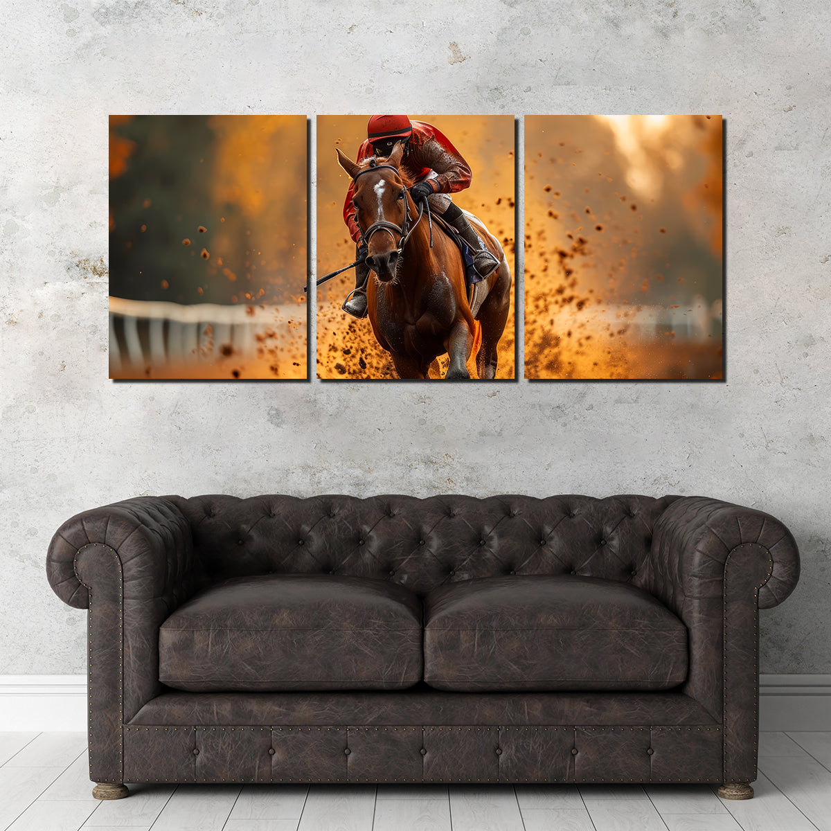 Exquisite Jockey on Horse Racing Wall Art for Stunning Decor