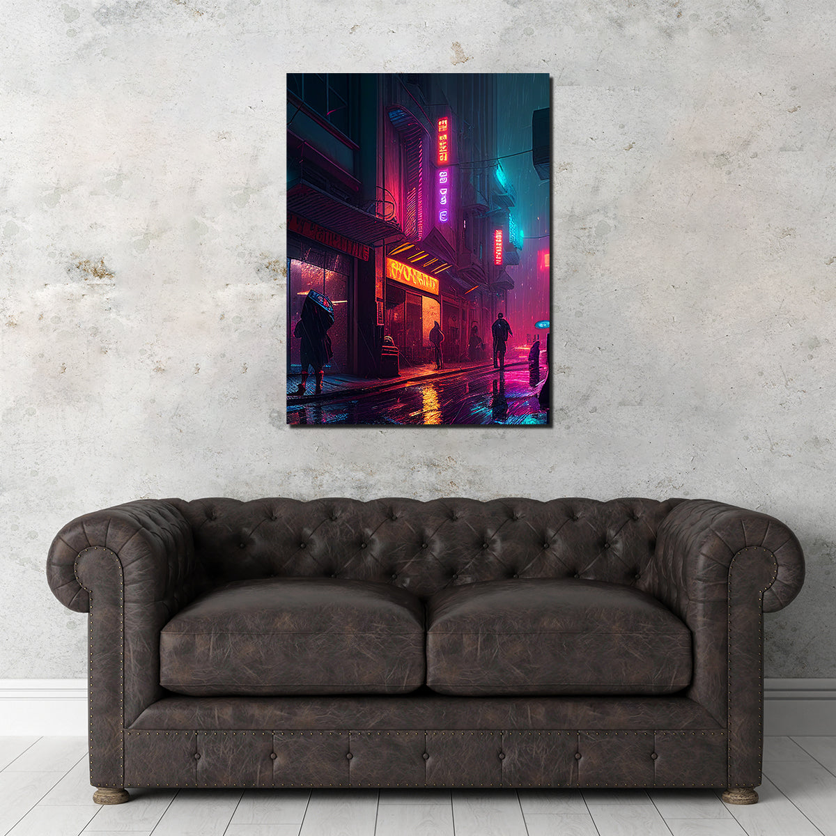 Exquisite Rainy Stroll in Neo Chinatown Wall Art for Your Home Decor