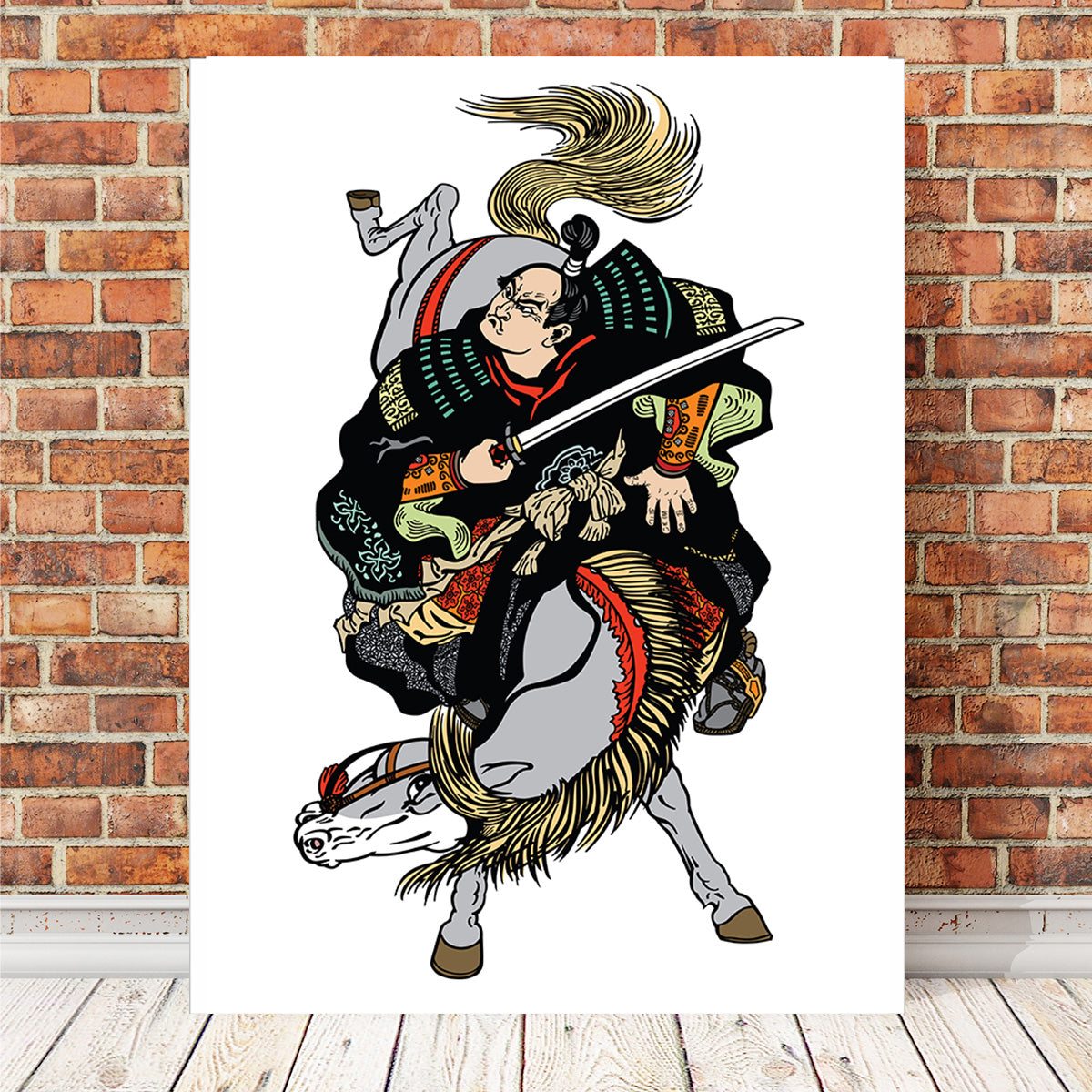 Authentic Japanese Samurai Horseman Wall Art for Stunning Decor
