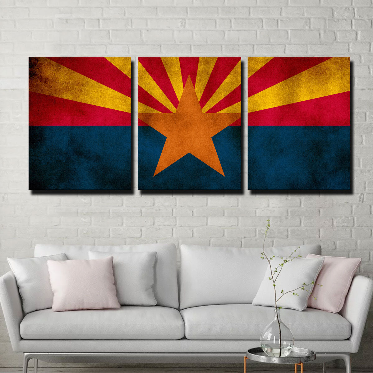 Stunning Grunge Arizona State Flag Wall Art for Unique Home Decor