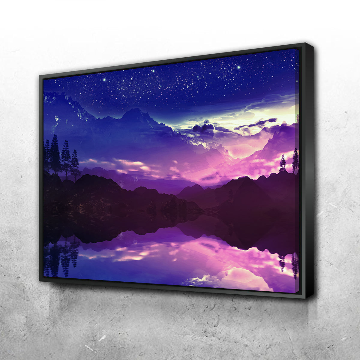 Stunning Purple Landscape Reflection Wall Art by George Sorin