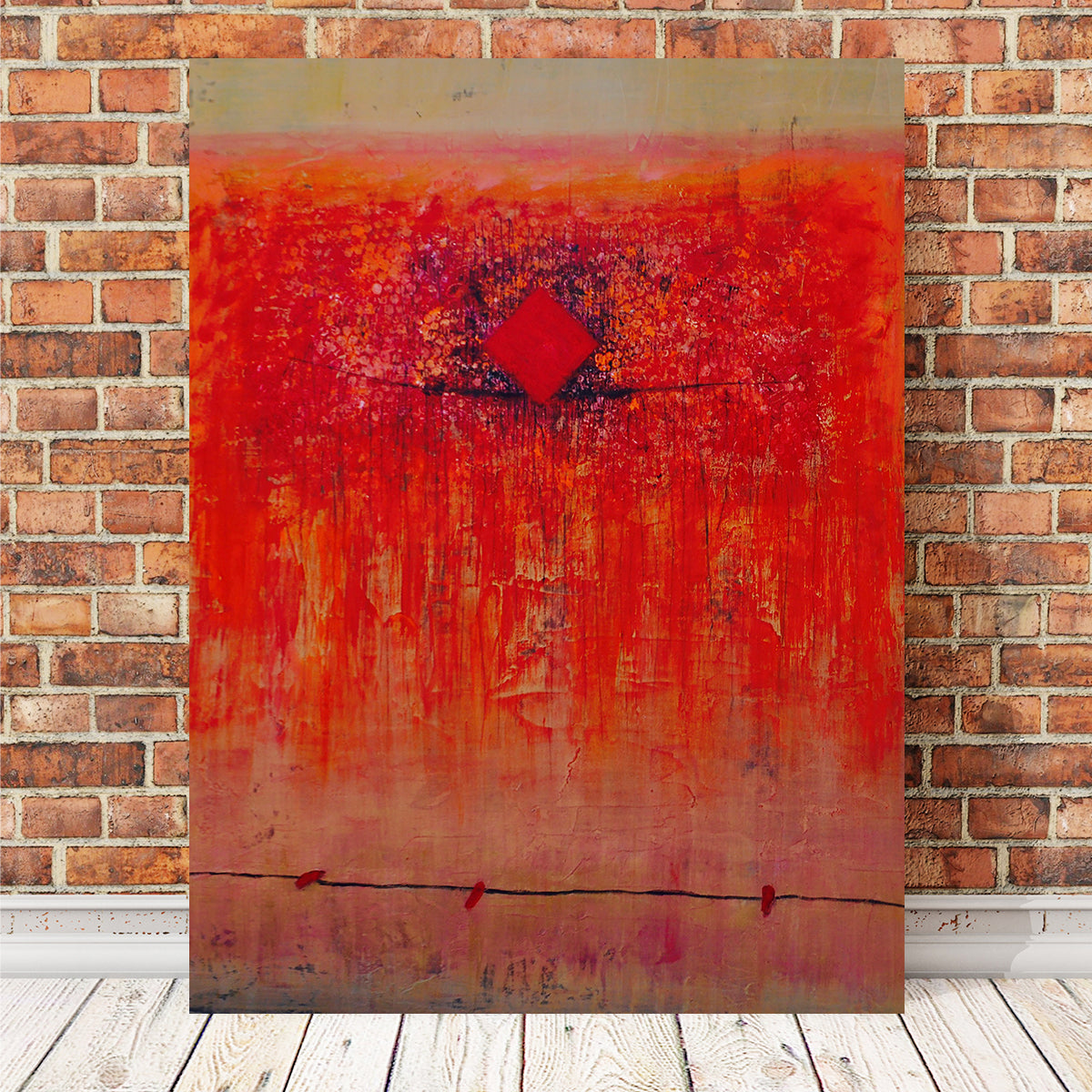 Gorgeous Red Diamond Wall Art by Peggy Hinaekian